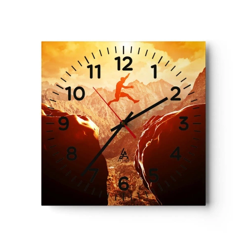 Wall clock - Clock on glass - Crossing Borders - 40x40 cm