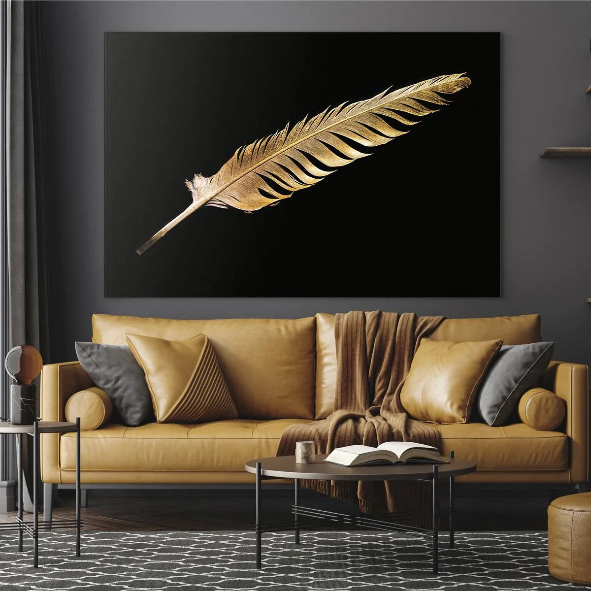 Glass picture - High-Class Feather - 100x70 cm