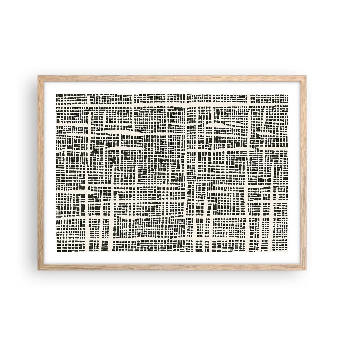 Poster in light oak frame - Woven Composition - 70x50 cm