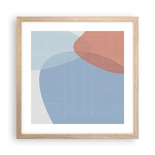 Poster in light oak frame - Pastel Relations - 40x40 cm