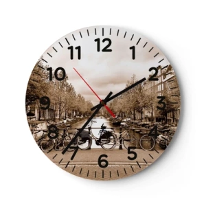 Wall clock - Clock on glass - Dutch Atmosphere - 40x40 cm