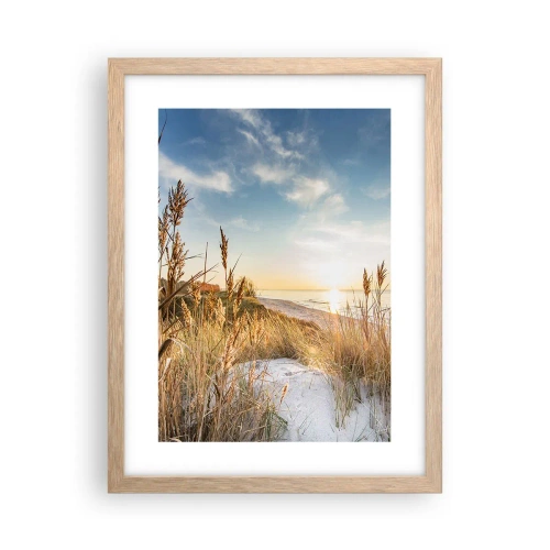 Poster in light oak frame - Northern Beach - 30x40 cm
