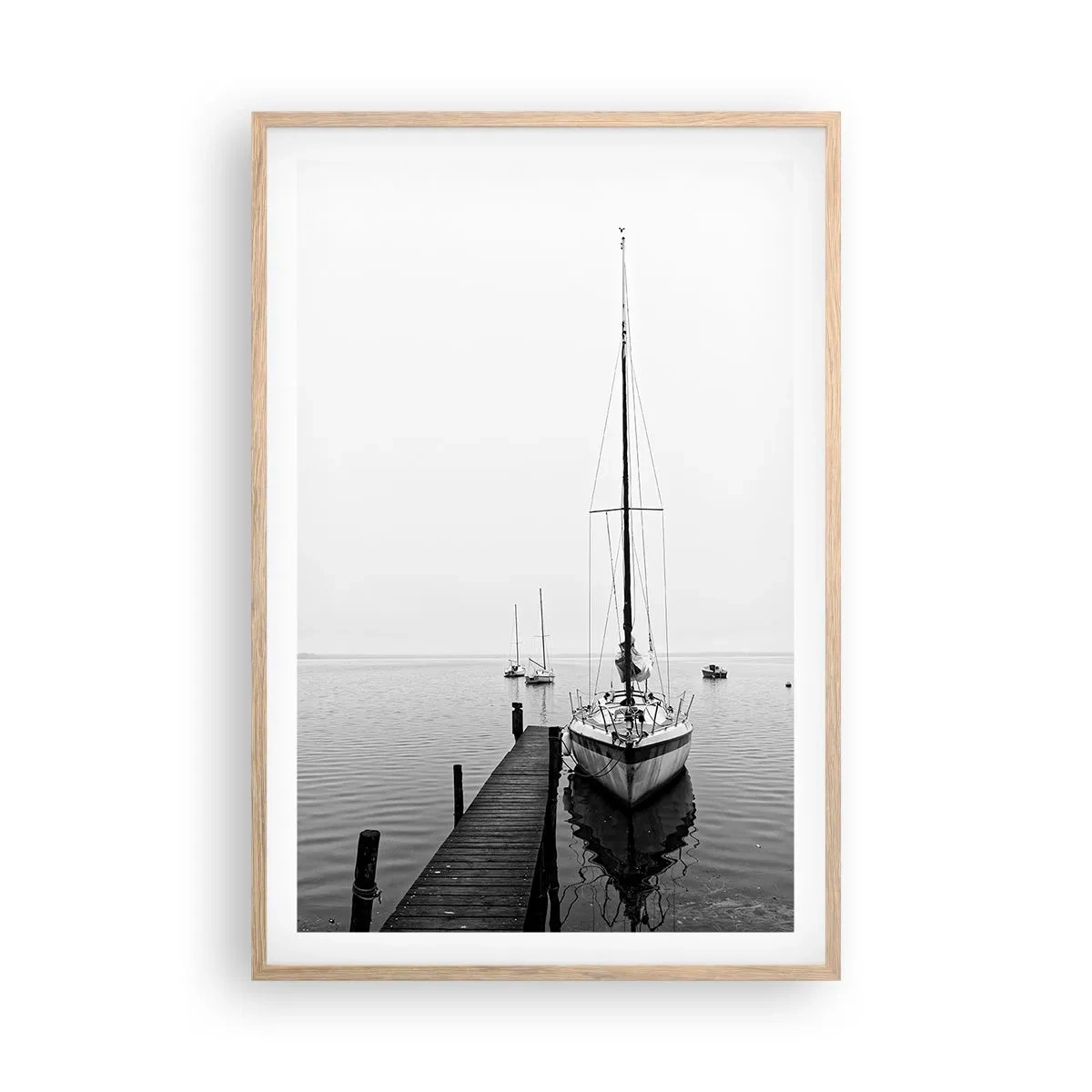 Poster in light oak frame - Ready to Sail away - 61x91 cm