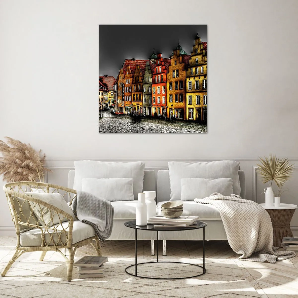 Glass picture - We Are Only Missing an Enchanted Carriage - 50x50 cm