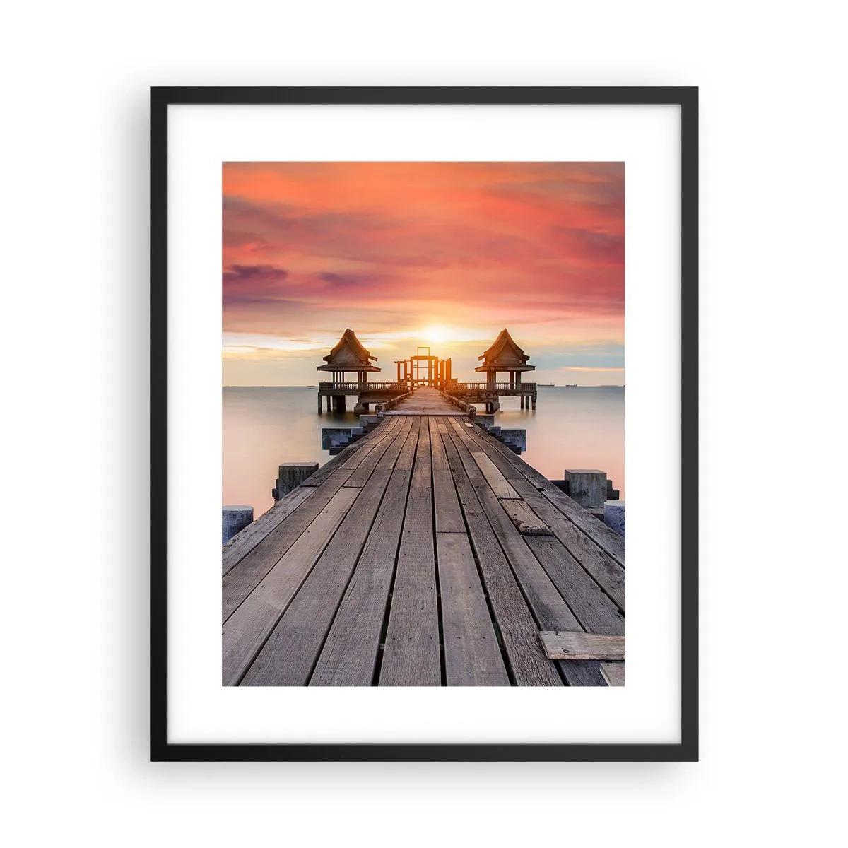 Poster in black frame - Sunset on the East - 40x50 cm