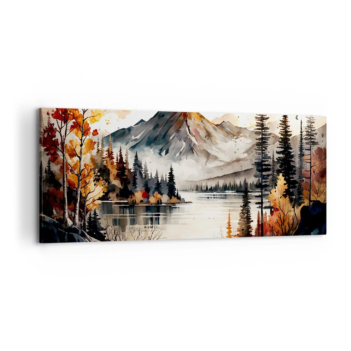 Canvas picture - Golden Autumn in the Mountains - 120x50 cm