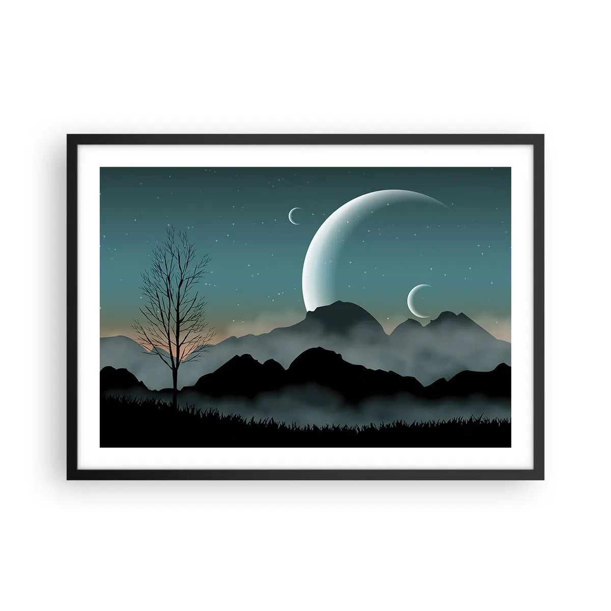 Poster in black frame - Carnival of a Starry Night - 70x50 cm