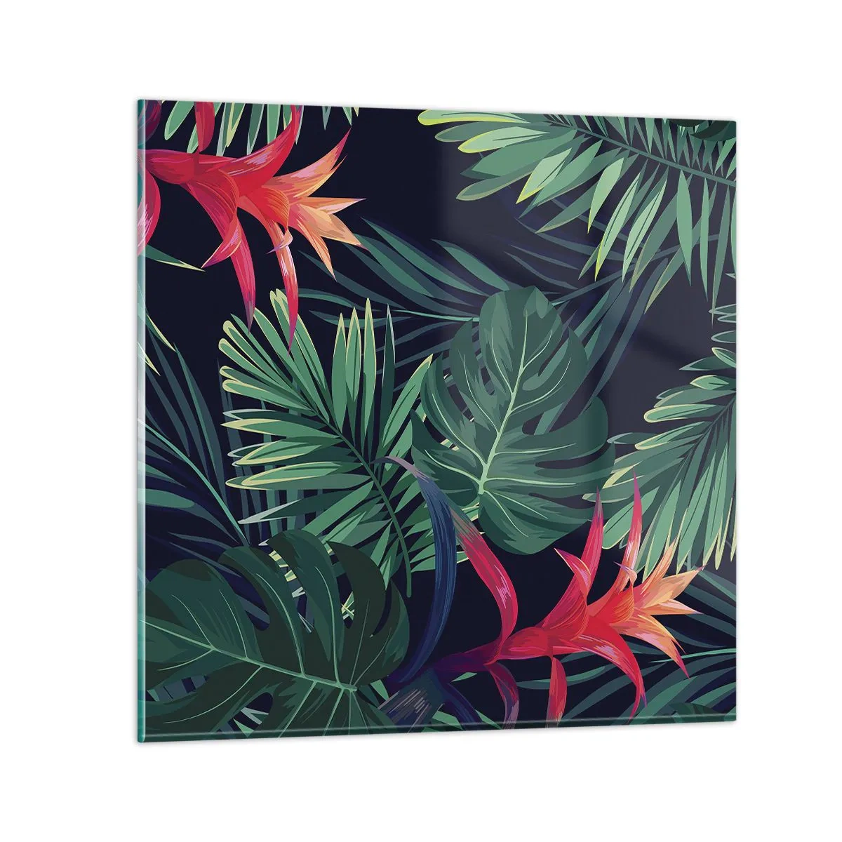 Glass picture - Burn in Green - 70x70 cm