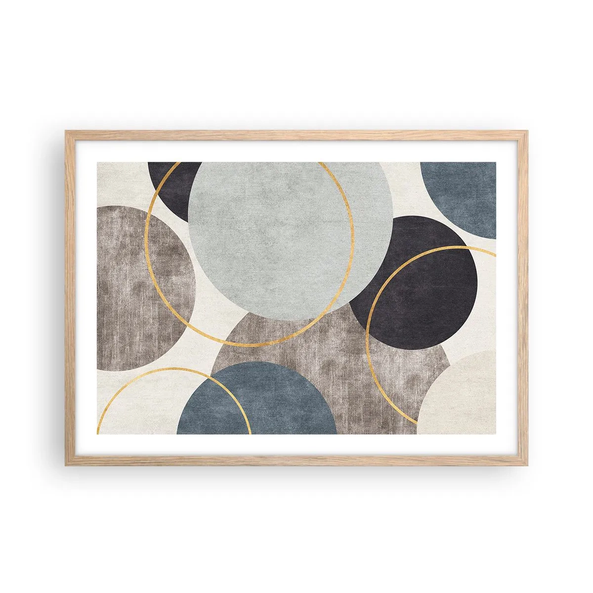 Poster in light oak frame - Wheel after Wheel - 70x50 cm