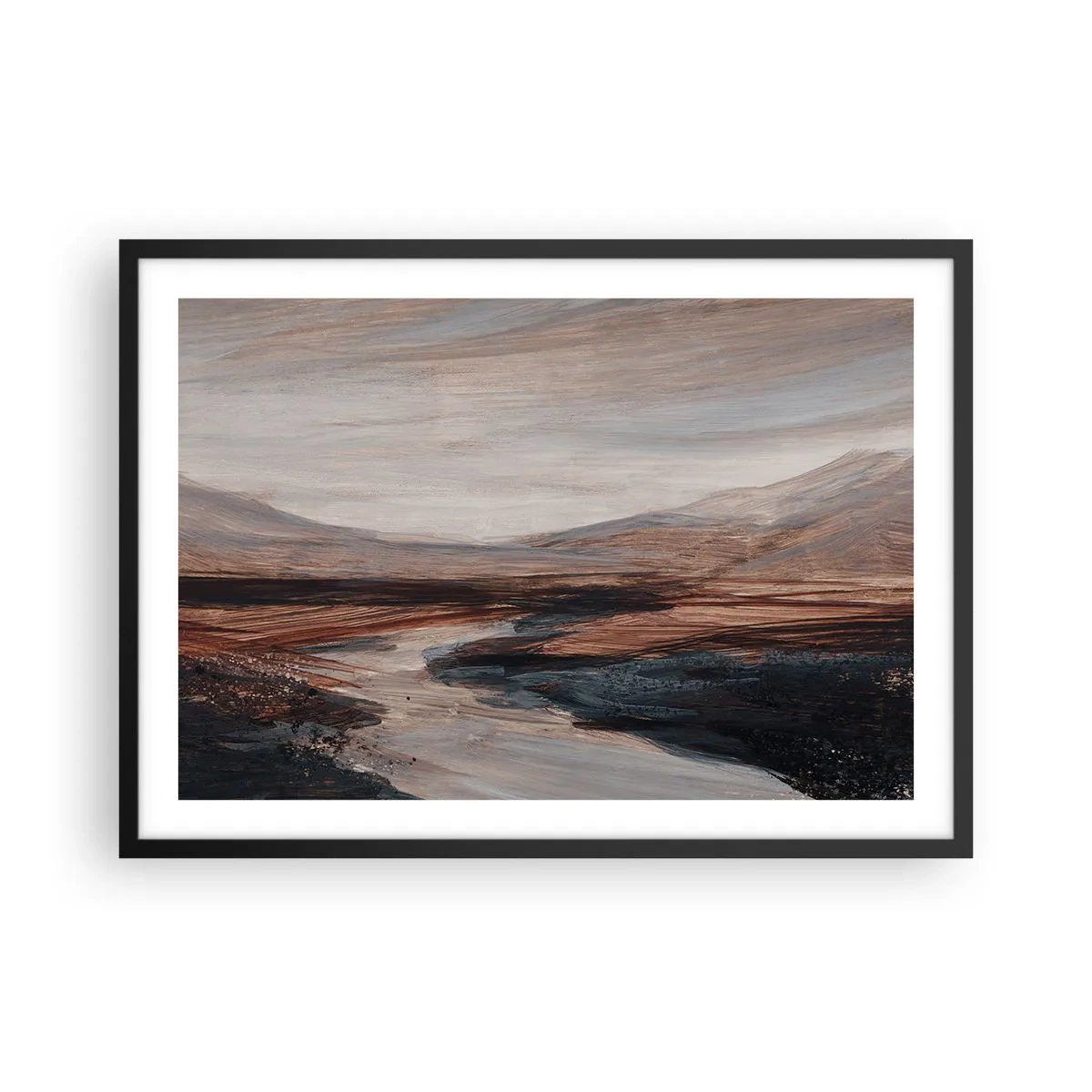 Poster in black frame - Quiet Valley - 70x50 cm