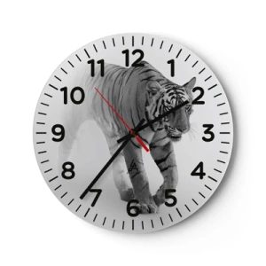Wall clock - Clock on glass - Crouching in Fog - 30x30 cm