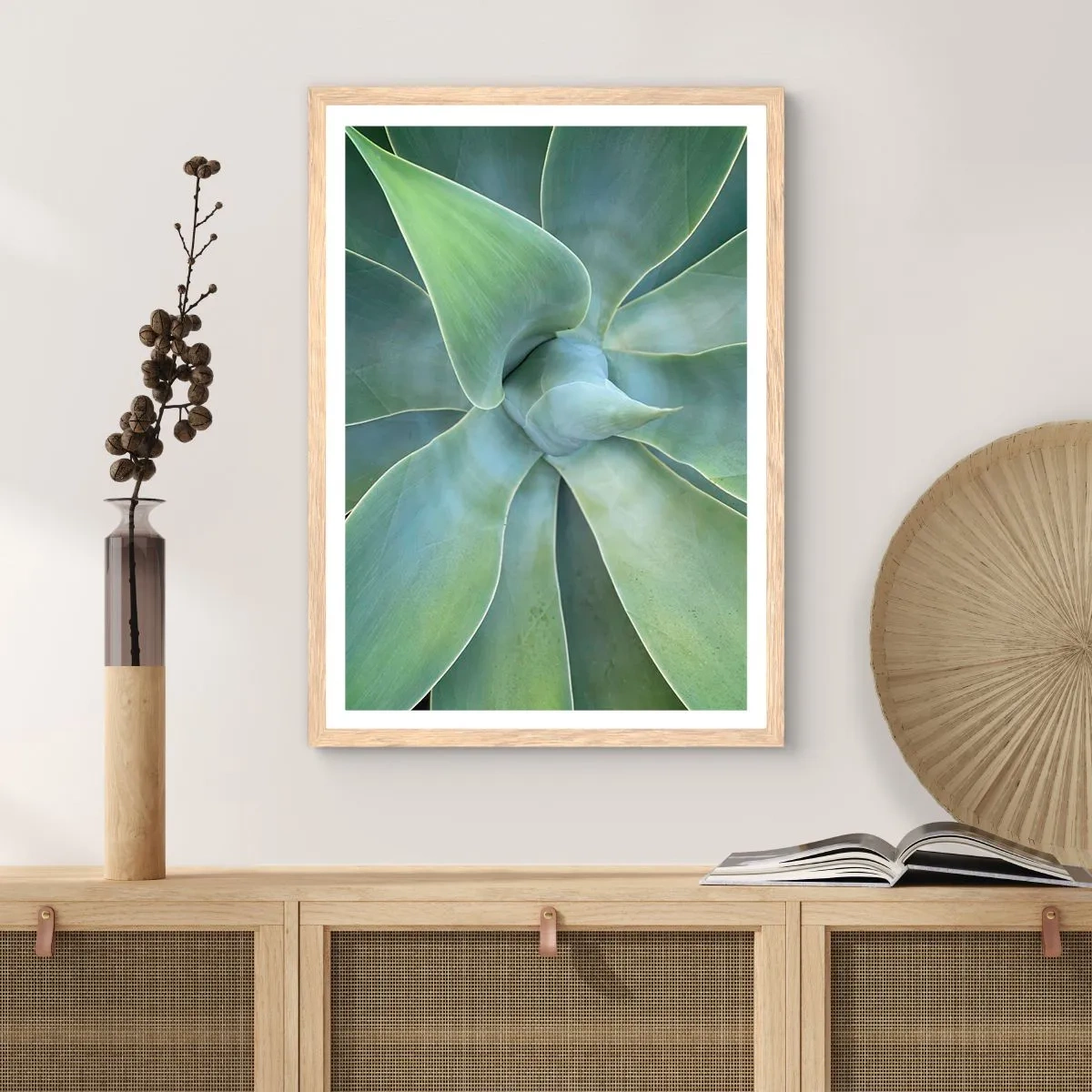 Poster in light oak frame - Birth of Green - 61x91 cm