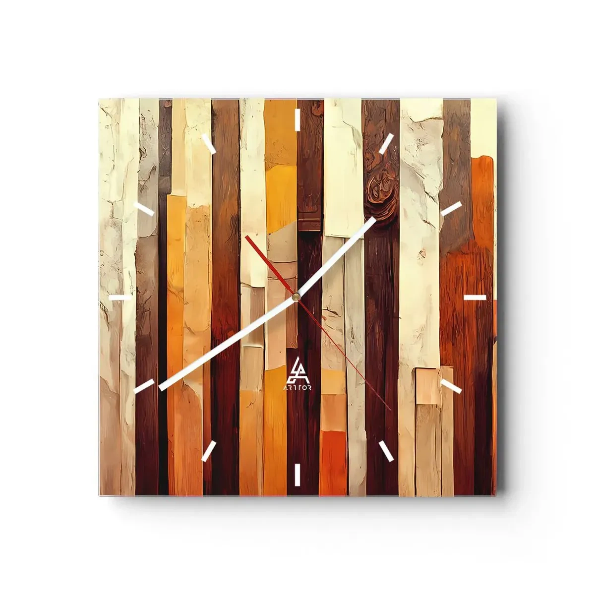 Wall clock - Clock on glass - Anthem of Forest Birds - 30x30 cm