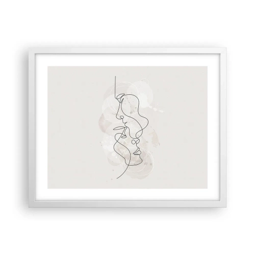 Poster in white frmae - Tangled up in an Embrace - 50x40 cm