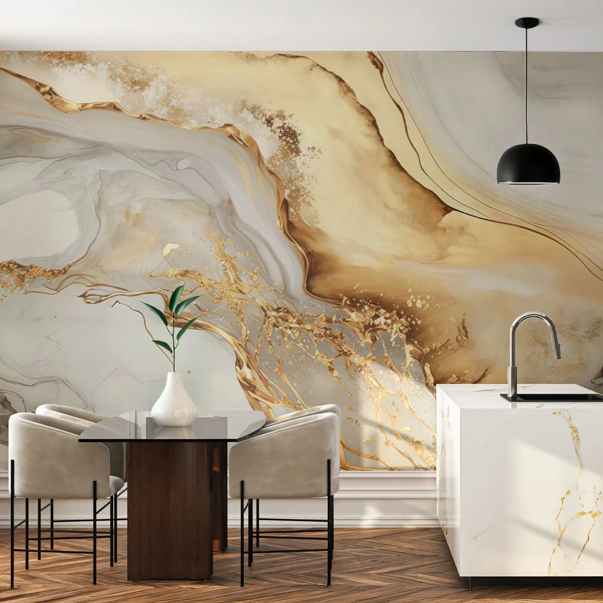 Self-Adhesive Photo Wallpaper Deluxe Sticker - Abstract: Beauty and Good - Marble, Glamour, Elegant - 500x350 cm