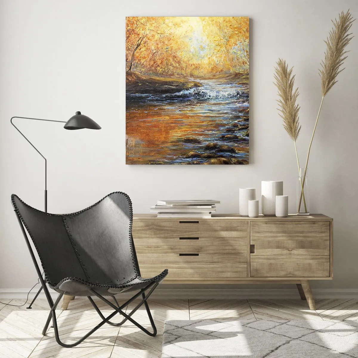 Glass picture - Golden Brook - 50x70 cm
