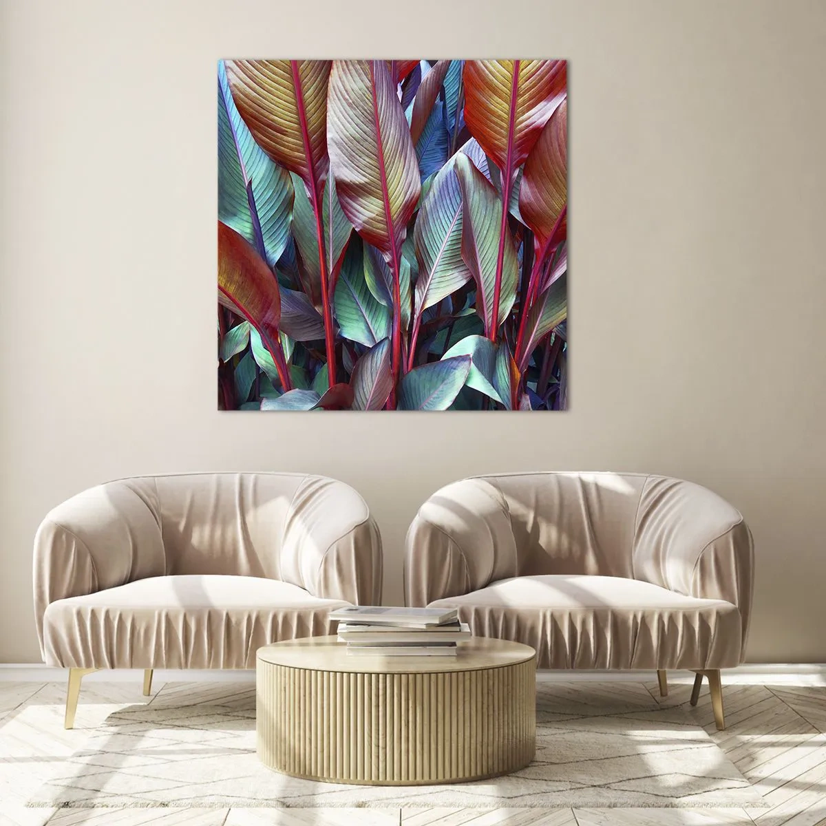 Glass picture - Colourful Thicket - 60x60 cm