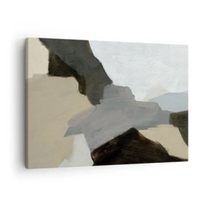 Canvas picture - Abstract forms in shades of beige, brown and gray - 70x50cm - Abstract: Crossroads of Grey - Modern wall decoration for the living room and bedroom ARTTOR
