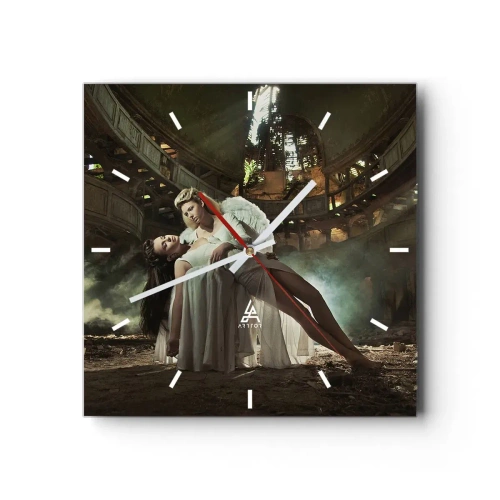 Wall clock - Clock on glass - Spirit of Old Theatre - 30x30 cm