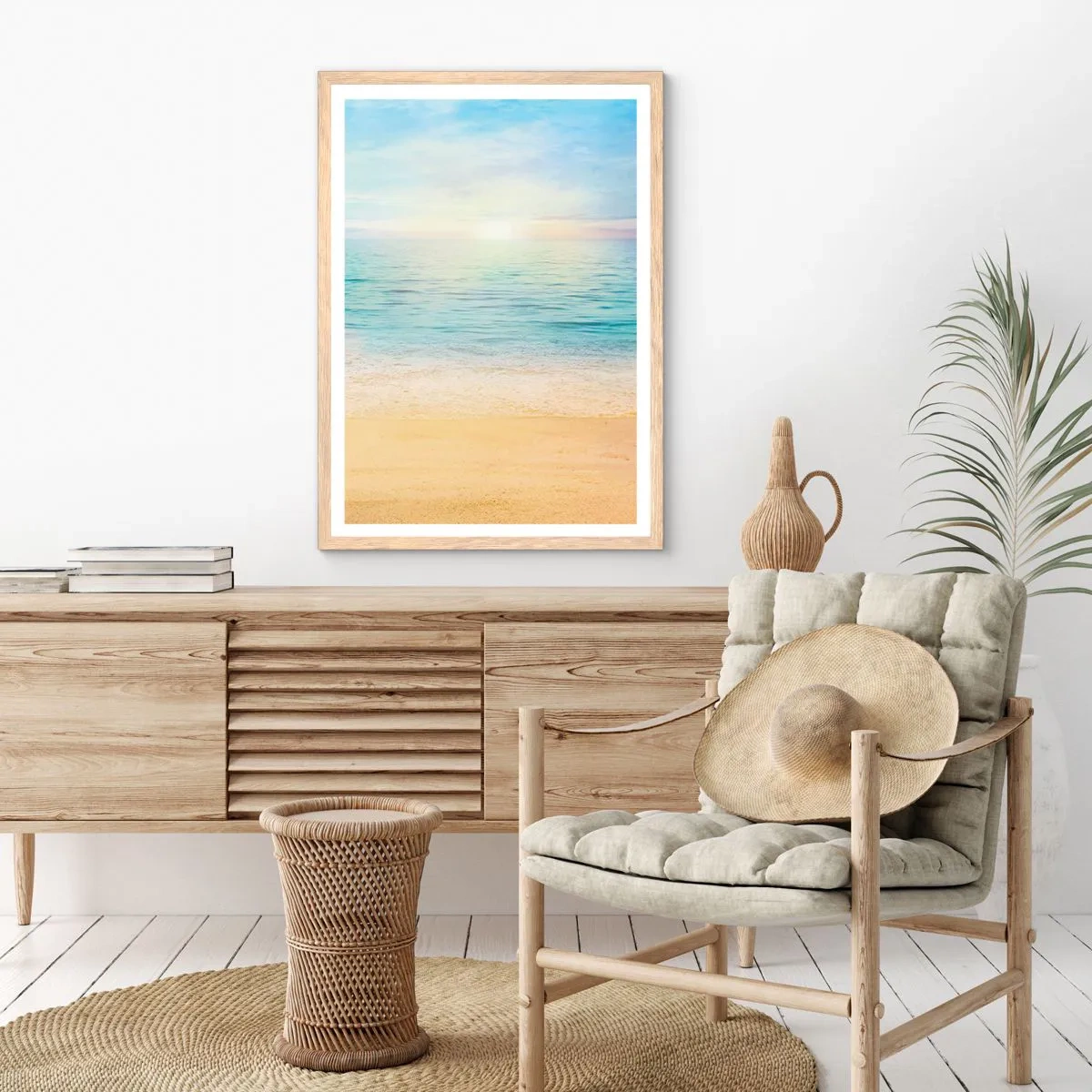 Poster in light oak frame - The Big Blue - 70x100 cm