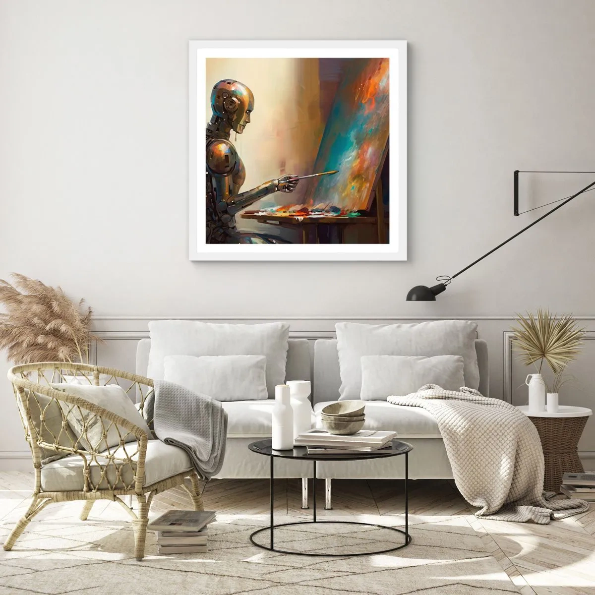 Poster in white frmae - Art of the Future - 50x50 cm