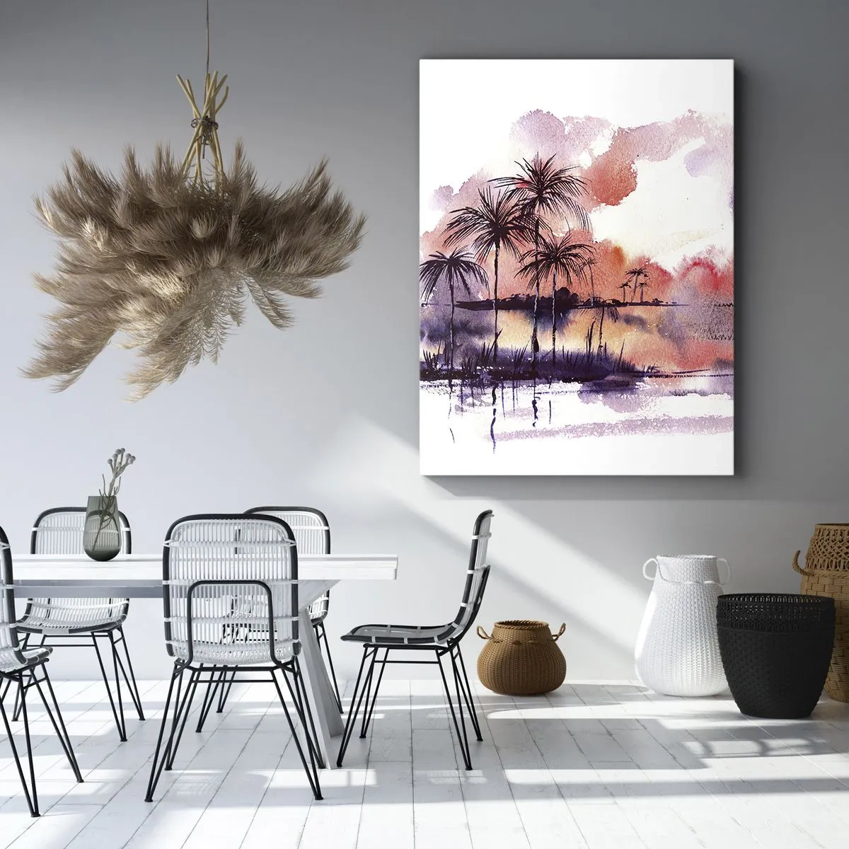 Canvas picture - Peace of Tropics in Red - 45x80 cm