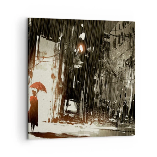Canvas picture - Poetry of a Red Umbrella - 50x50 cm