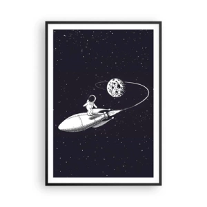 Poster in black frame - Space Surfer - 70x100 cm
