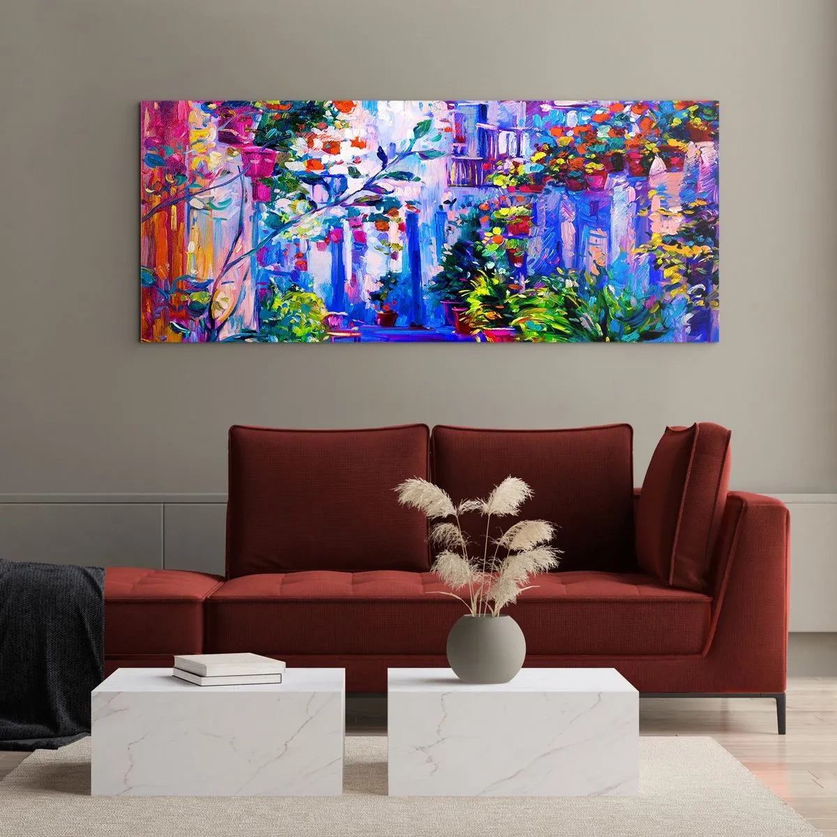 Glass picture - Impression - Italian Alley - 140x50 cm