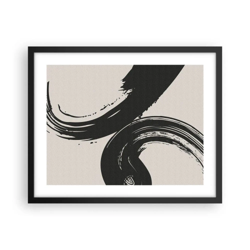 Poster in black frame - With Big Circural Strokes - 50x40 cm