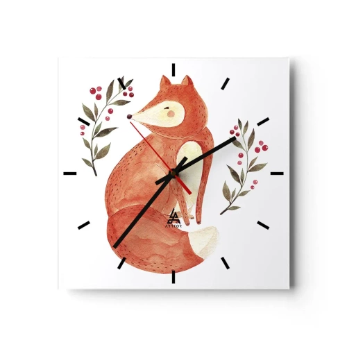 Wall clock - Clock on glass - Small Ginger - 40x40 cm