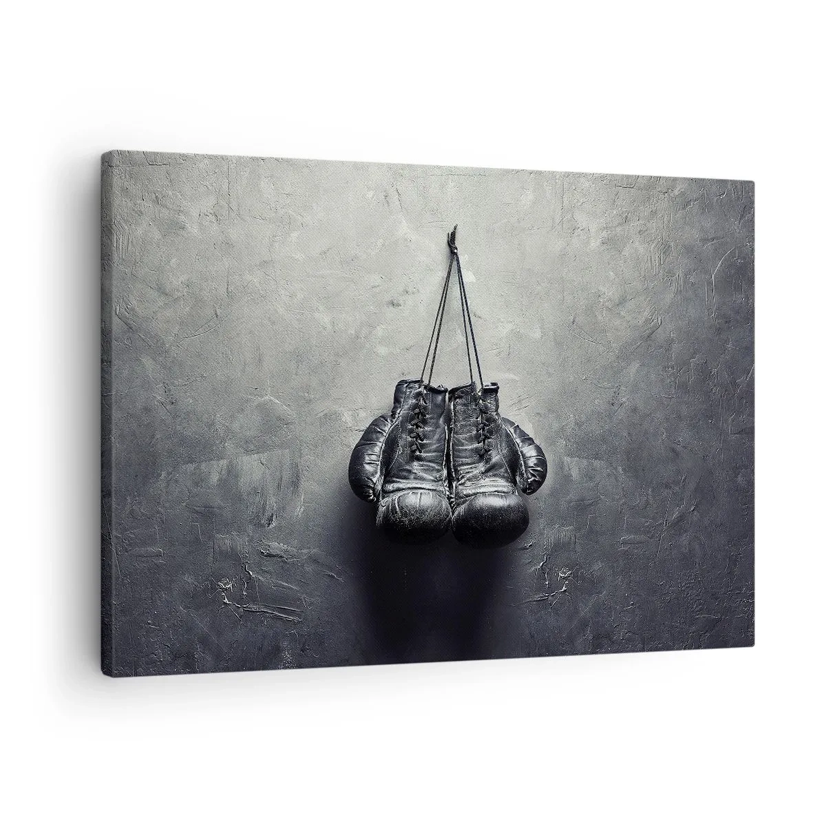 Canvas picture - Old boxing gloves against the wall - 70x50cm - A Time of Fight and a Time of Peace - Modern wall decoration for the living room and bedroom ARTTOR