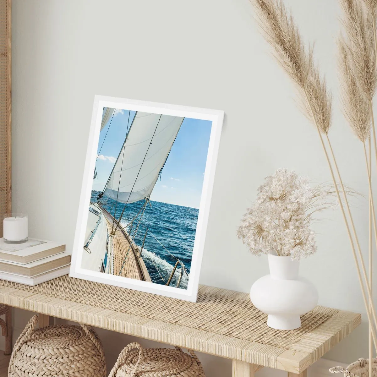 Poster in white frmae - Ahoy, Adventure - 70x100 cm