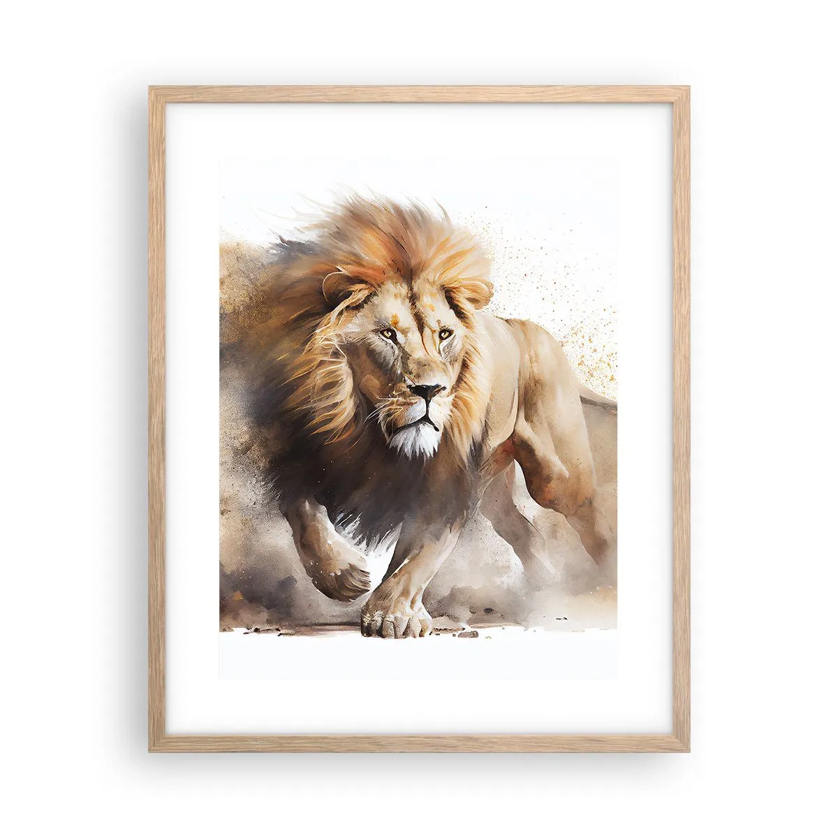 Poster in light oak frame - King is on the Move - 40x50 cm