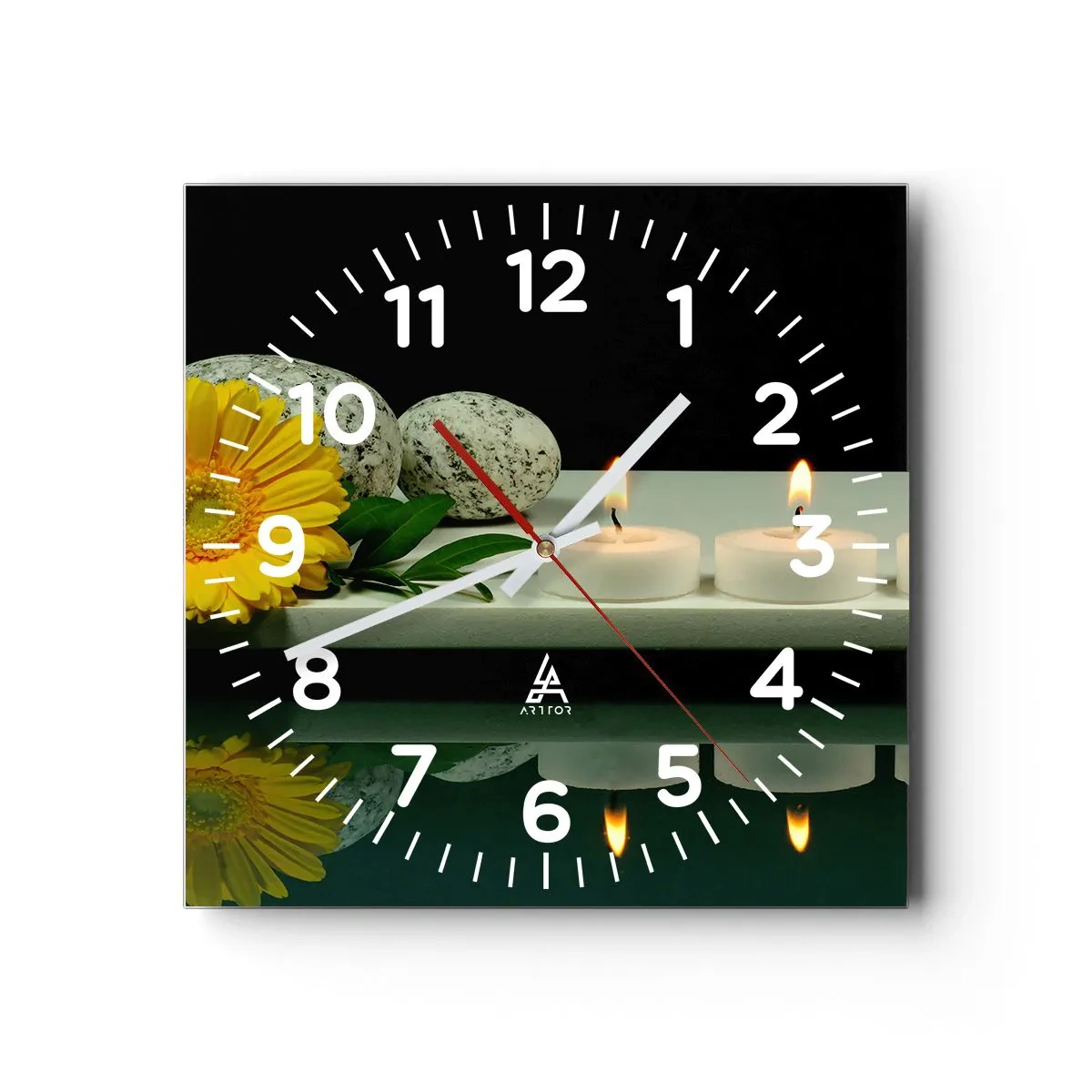 Wall clock - Clock on glass - Soothing of the Senses - 30x30 cm