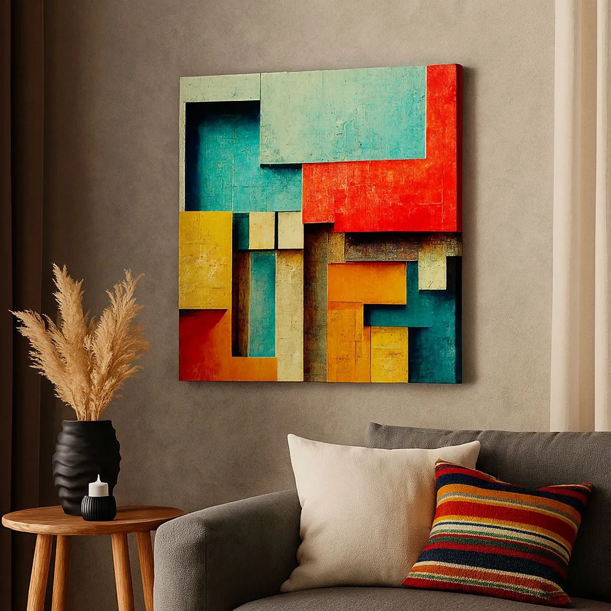 Canvas picture - Festival of Right Angles - 30x30 cm