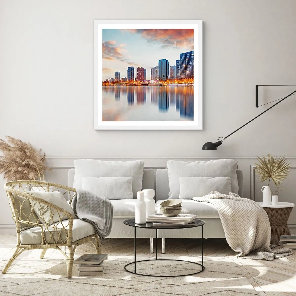 Poster in white frmae - Monumental Peace of Paris - 30x30 cm