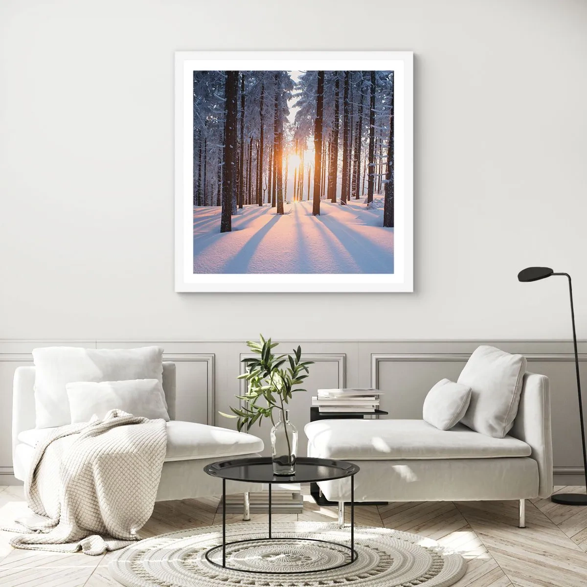 Poster in white frmae - Clearly Black on White - 40x40 cm