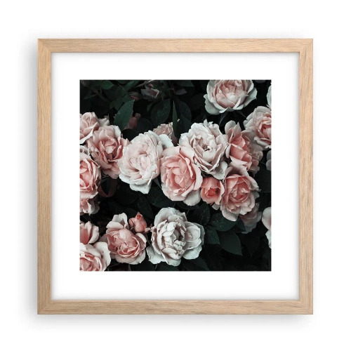 Poster in light oak frame - Rose Ensemble - 30x30 cm