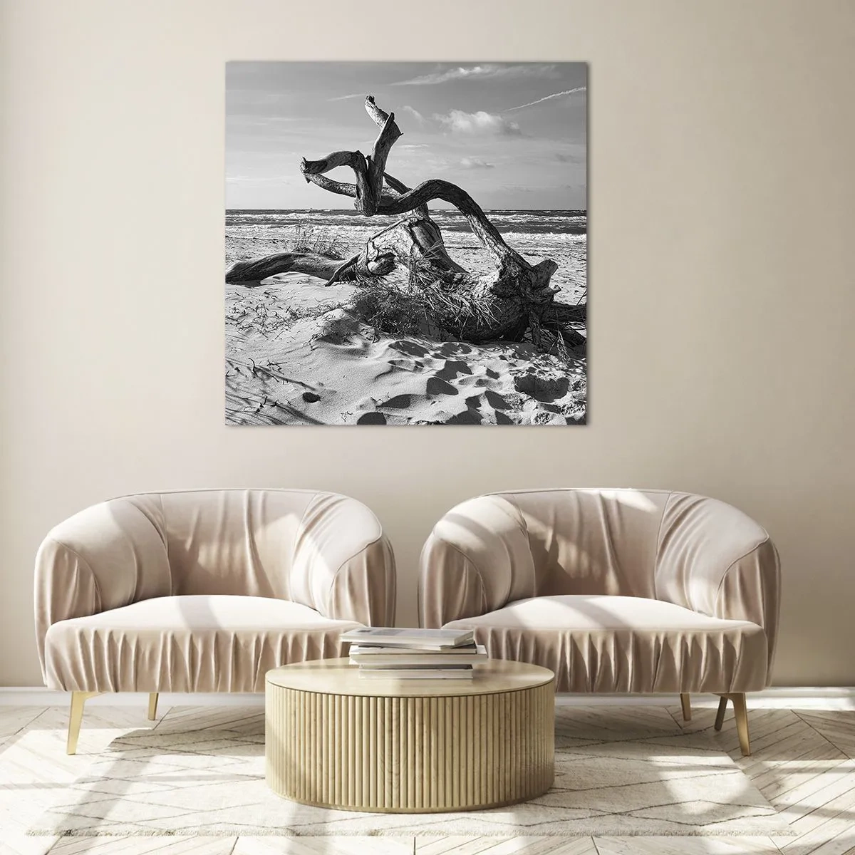 Glass picture - Seaside Sculpture - 40x40 cm
