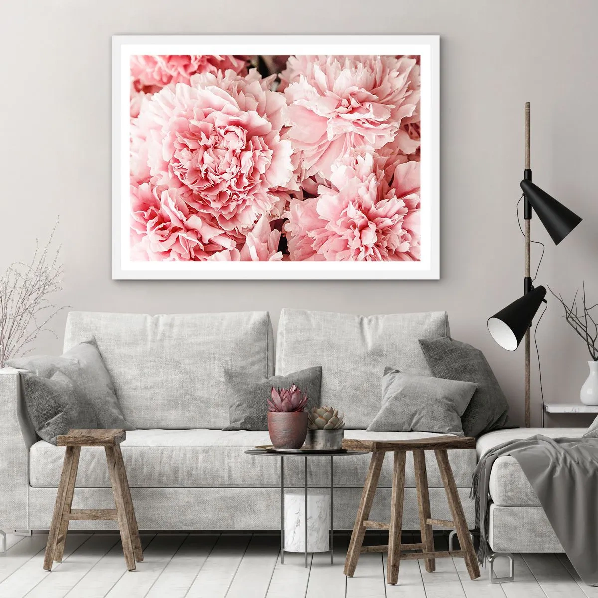 Poster in white frmae - Pink Dreams - 100x70 cm