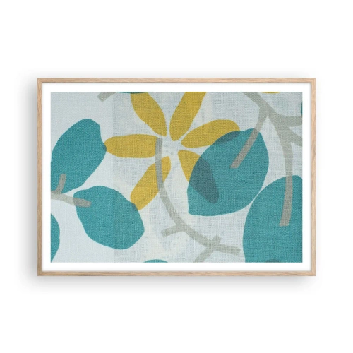 Poster in light oak frame - Among Azure Leaves - 100x70 cm