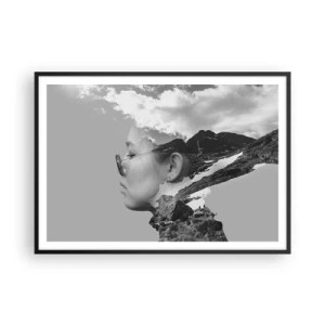 Poster in black frame - Cloudy Portrait - 100x70 cm