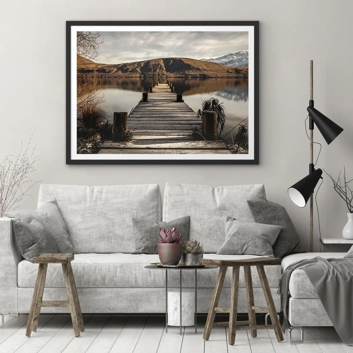 Poster in black frame - Landscape in Silence - 91x61 cm