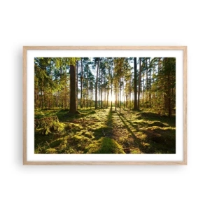 Poster in light oak frame - Deep in the Forest - 70x50 cm