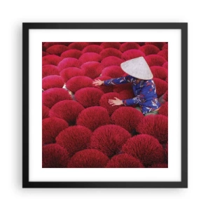 Poster in black frame - In the Rice Field  - 40x40 cm