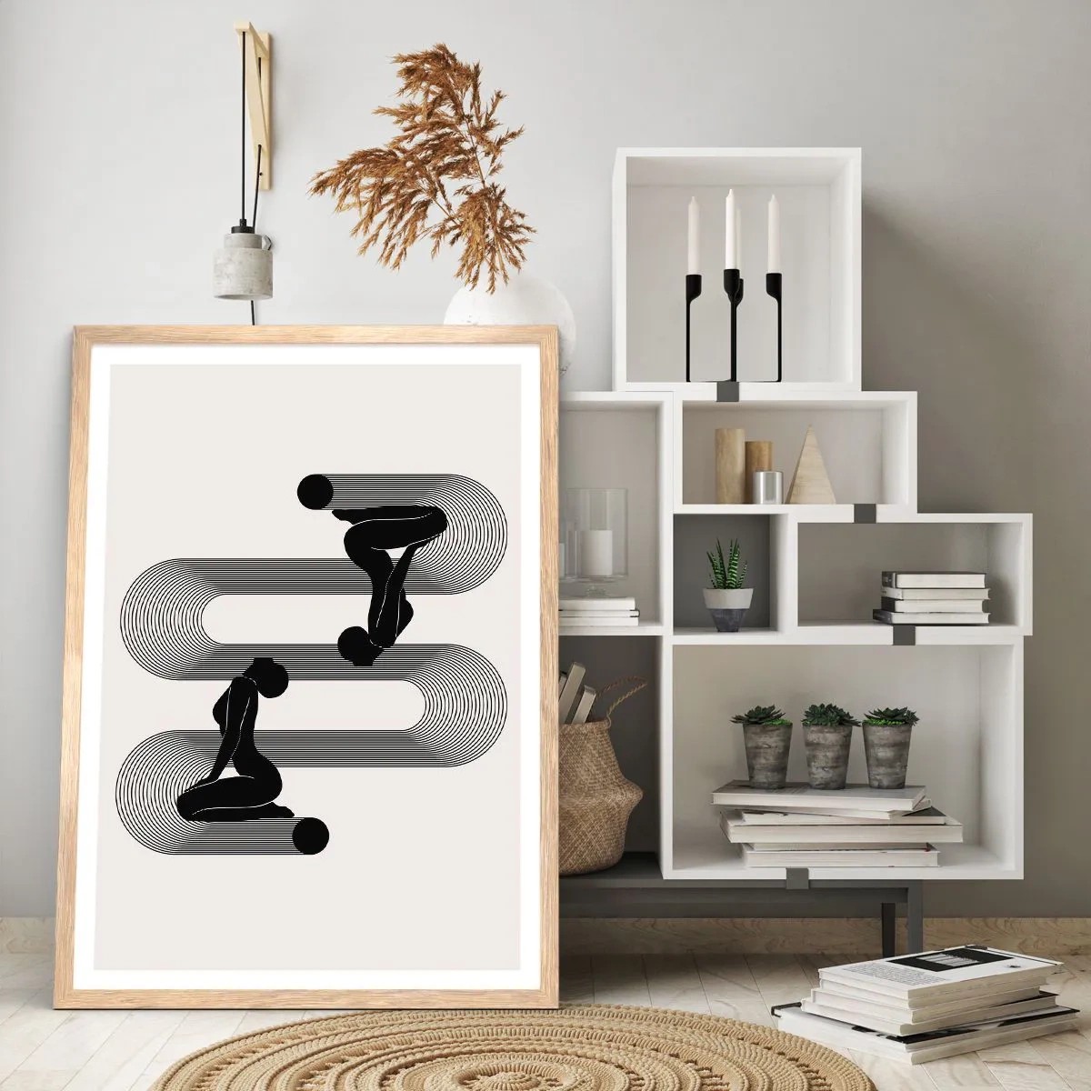 Poster in light oak frame - Sensual Symmetry - 70x100 cm