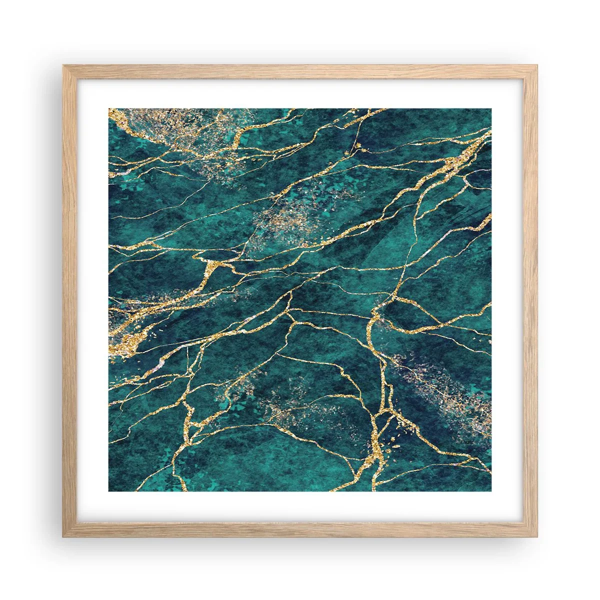 Poster in light oak frame - Gold Vein - 50x50 cm