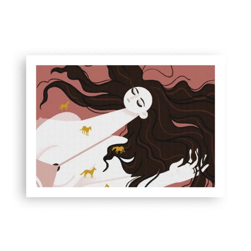 Poster - Dream of a Golden Horse - 70x50 cm
