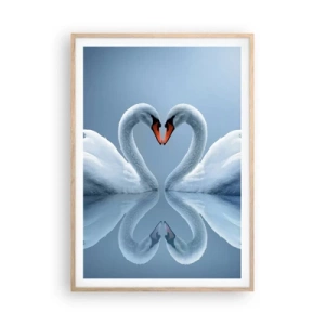 Poster in light oak frame - Time for Love - 70x100 cm